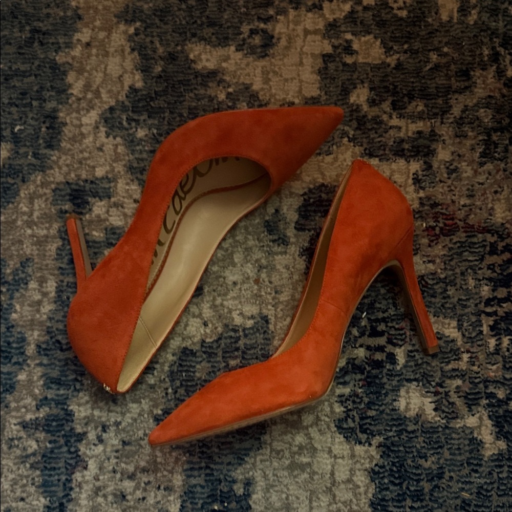 Chic burnt Orange Suede Stiletto Heels